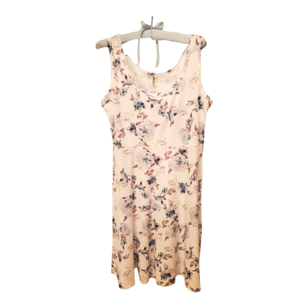 Dress, Herou, Medium, White with blue florals